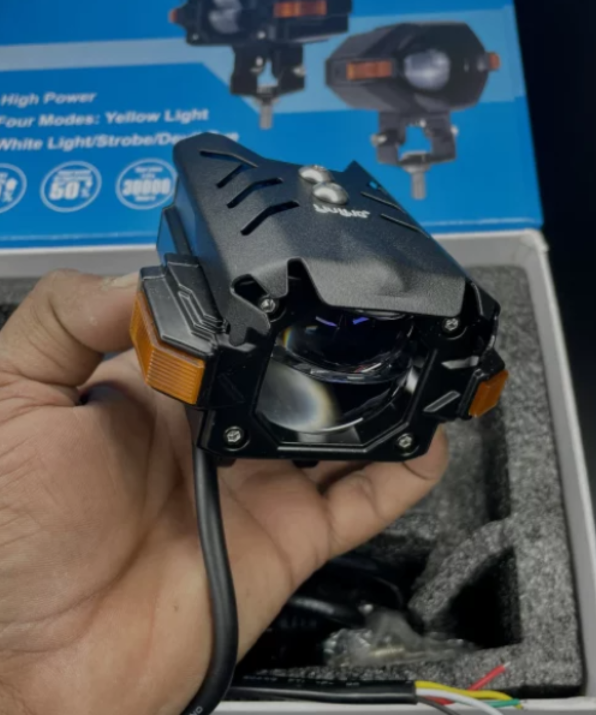 HJG Nightbreaker Gorilla Dual Projector 120 W White/Yellow Lens Led Fog Light with P107 Fog Red Amber DRL Hazard