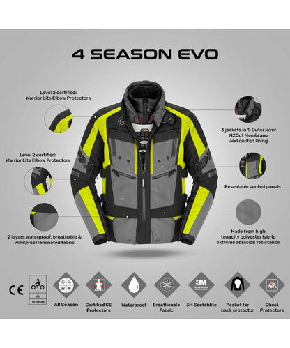 Spidi 4Season Evo Riding Jacket - Black Yellow