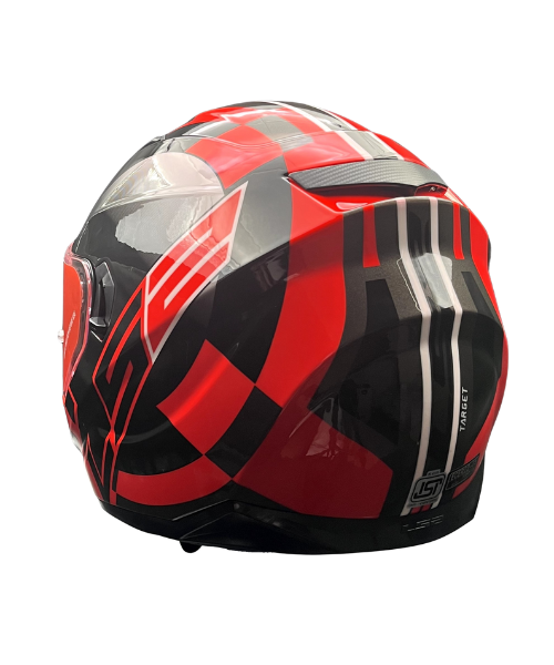 LS2 FF320 Stream Evo Target Helmet - Black 7C Red D-Ring