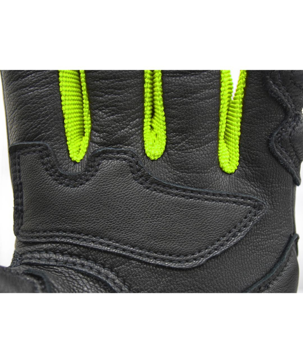 Bison ProGear Air Pro Riding Gloves - Black Hi-Viz Green