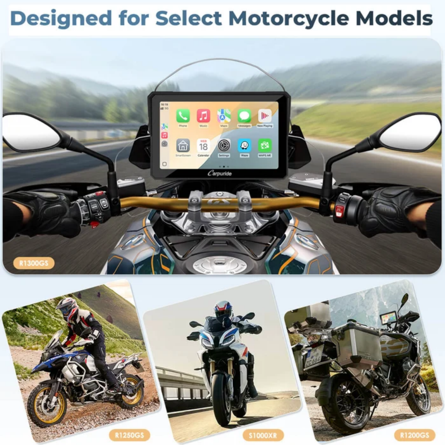Carpuride W702BS BMW Motorcycle CarPlay with OEM Controller Integration