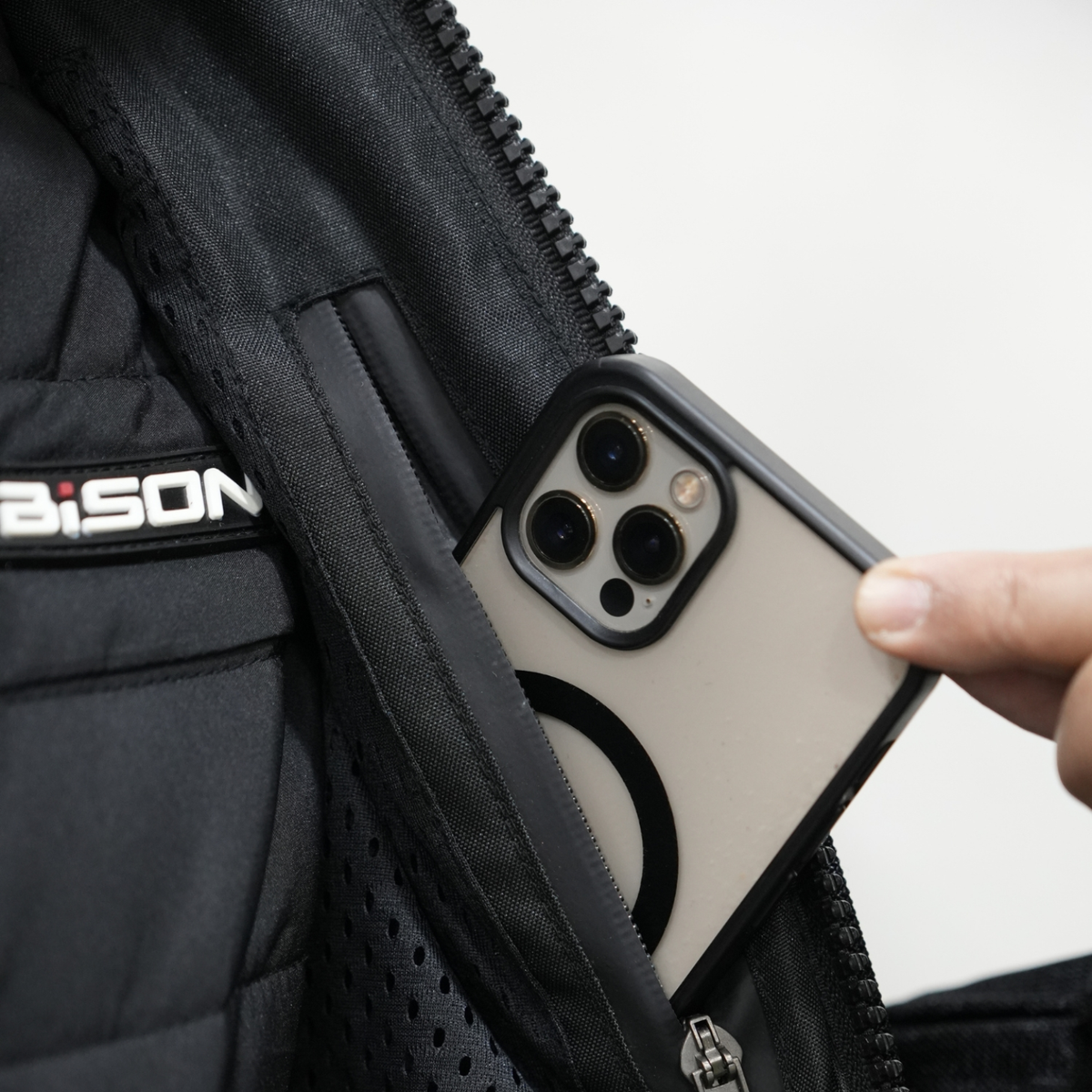 Bison ProGear Clavis Riding Jacket - Black Red