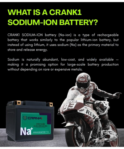 Crank1 Sodium ION Factory Activated Battery - CRX12-BS