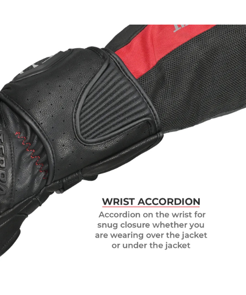 Viaterra Grid MK3 Full Gauntlet Motorcycle Riding Gloves - Black