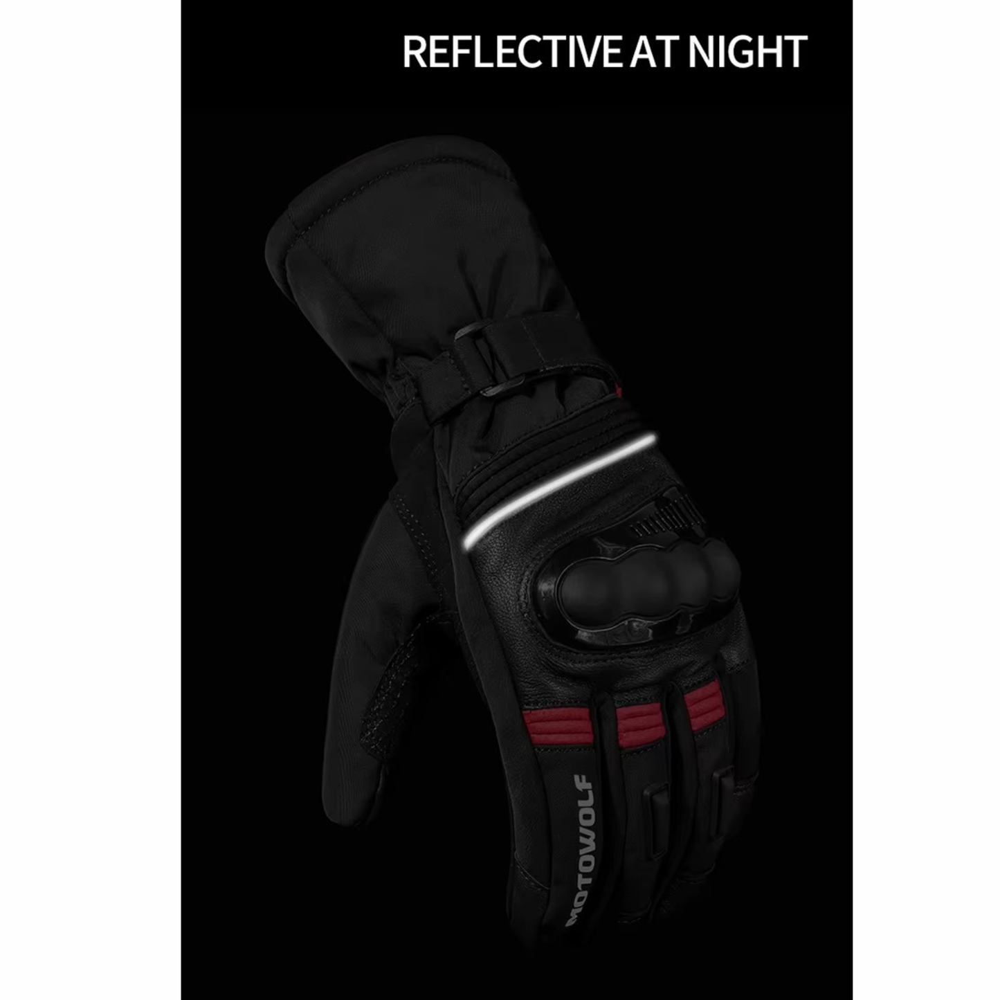 Motowolf Winter Motorcycle Gloves - MDL0318 - Black Red
