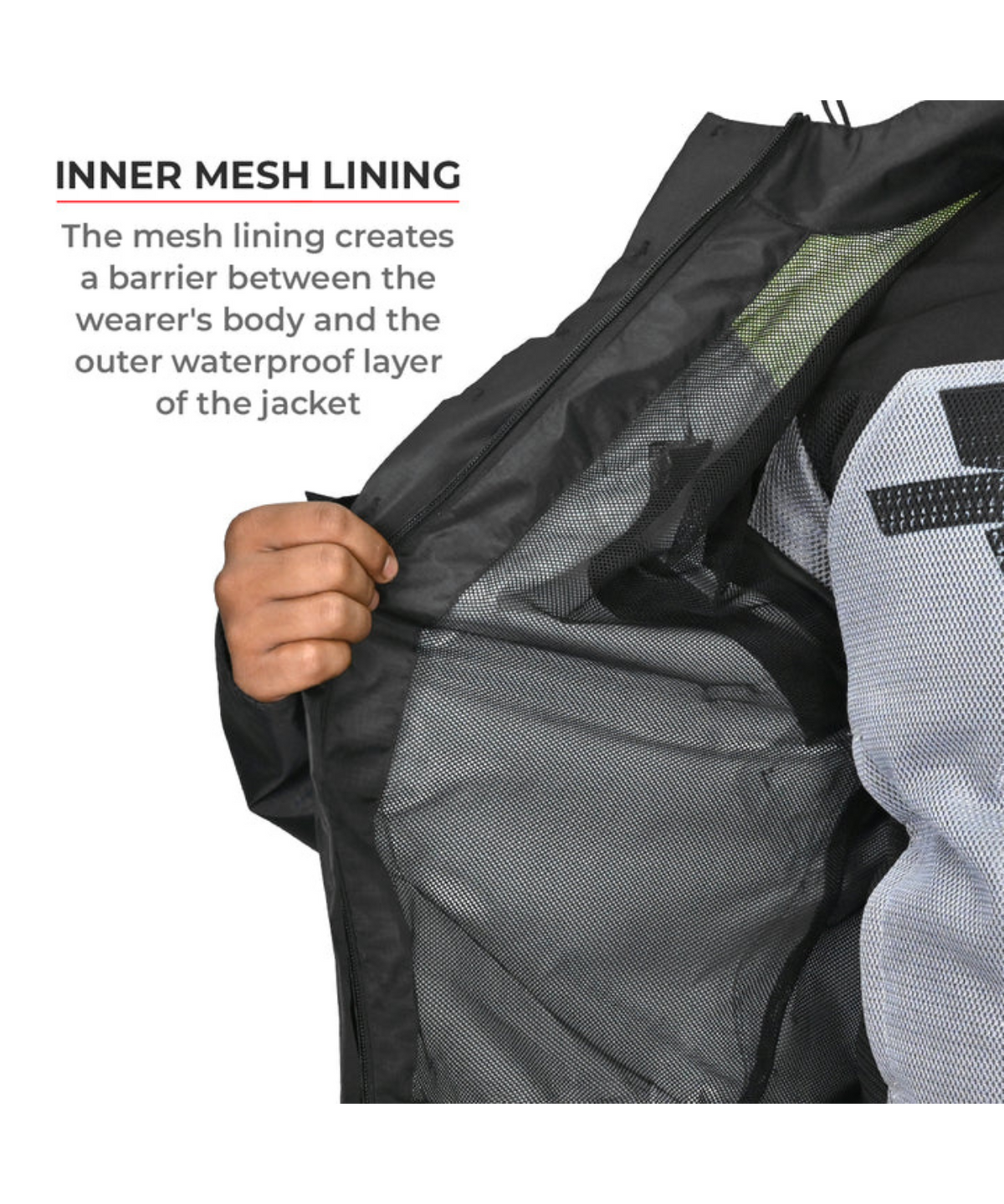 Viaterra P300 Motorcycle Rain Jacket - Black Green - Viaterra