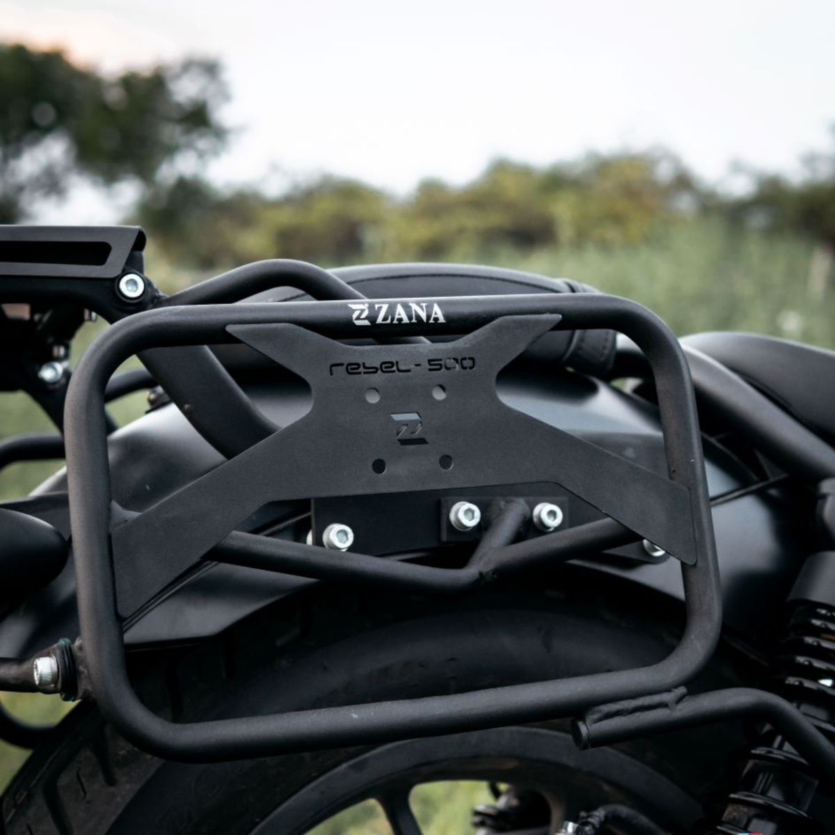 Zana Honda Rebel 500 Roadster Saddle Stay with Jerry Can Mount - Black - ZI-8626 - Zana