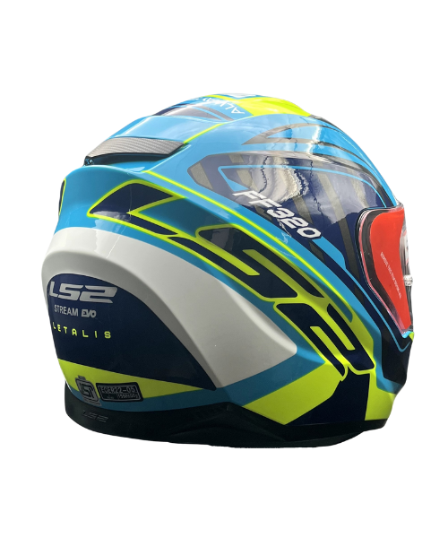 LS2 FF320 Stream Evo Letails Helmet - Blue Hi-Viz Yellow