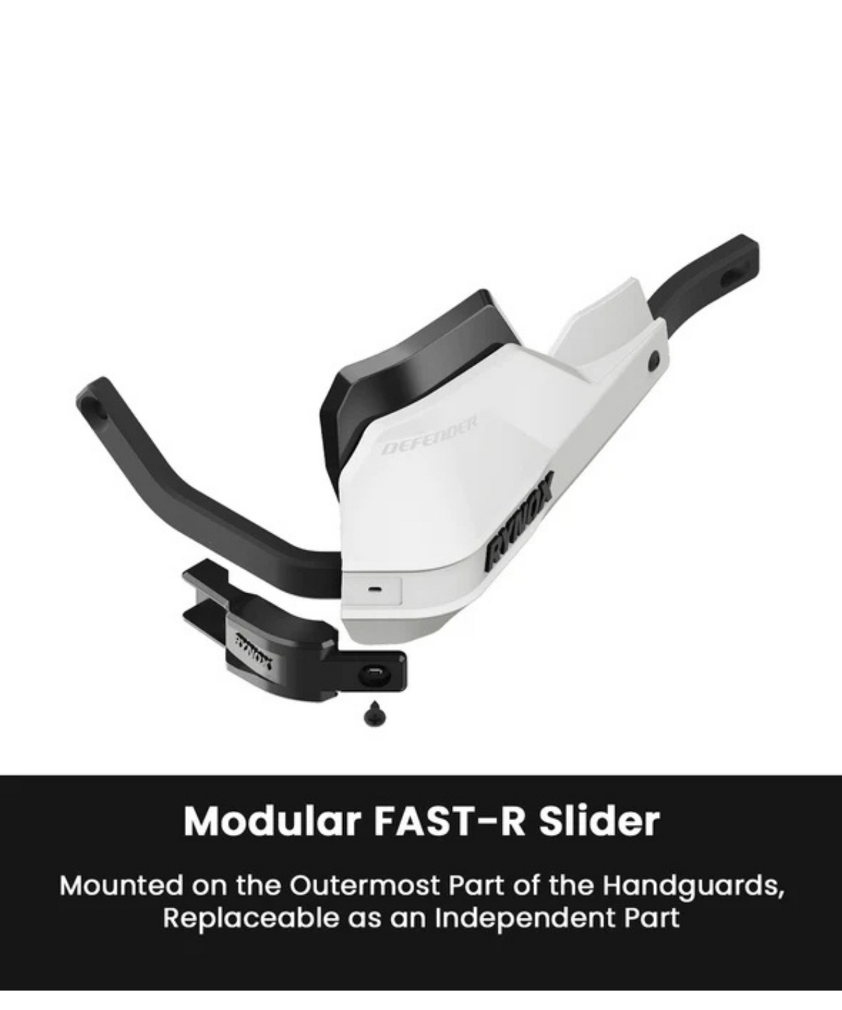 Rynox Defender Pro Hand Gurads - White Black - Rynox