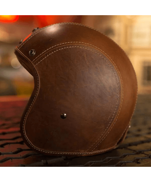 Vardenchi Leather Head Half Face Helmet