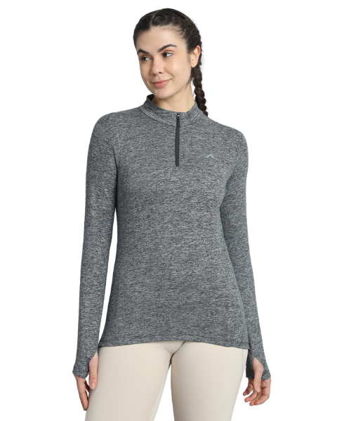 Reccy Women's Nomadic Full Sleeves T Shirt - Charcoal Gray