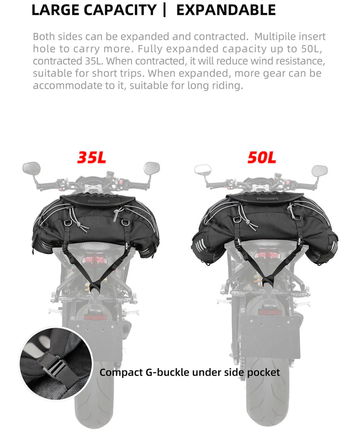 Rhinowalk 50L Waterproof Tail Bag - MT3550