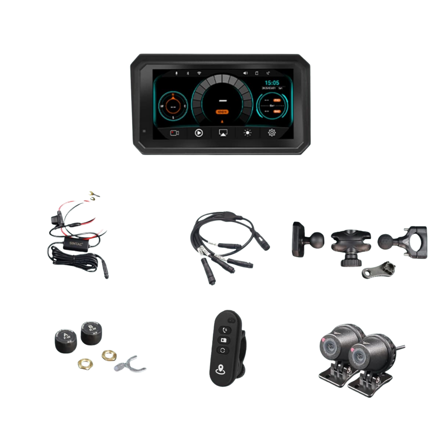 Simtac M8DT Detachable Motorcycle Navigation 6.0 Inch IPS Screen