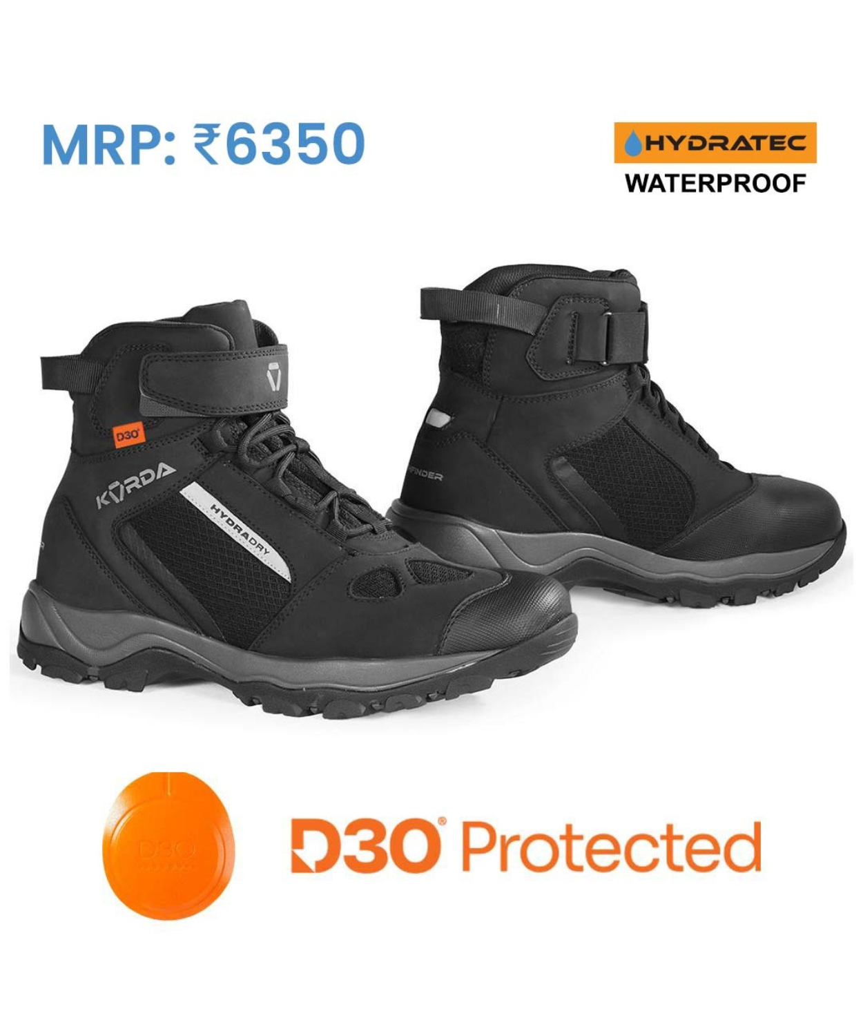 Korda Pathfinder Water Proof Riding Boot with D3O - Black