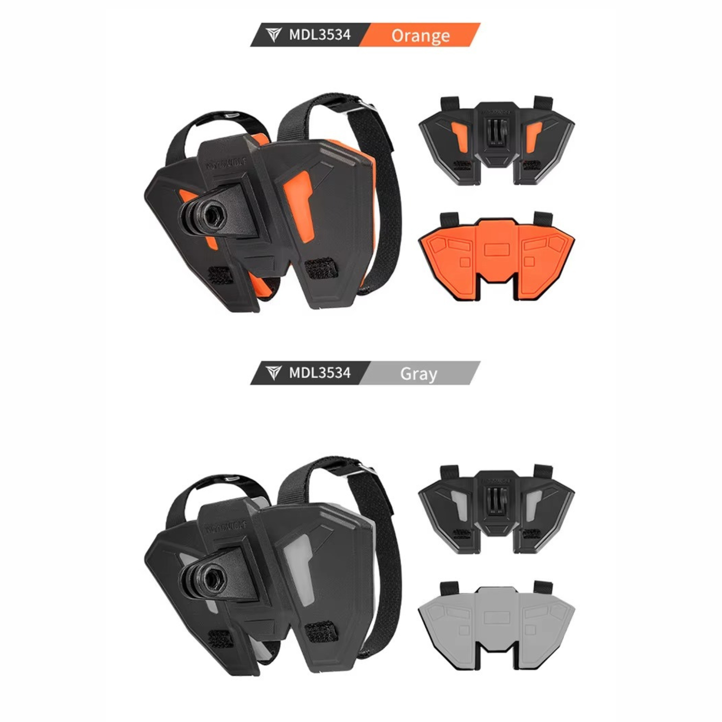 Motowolf Action Cam Helmet Chin Mount - Grey