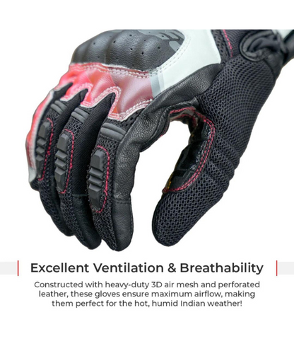 Viaterra Holeshot Pro Semi Gauntlet Hybrid Riding Gloves - Black Yellow
