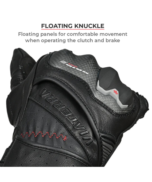 Viaterra Grid MK3 Full Gauntlet Motorcycle Riding Gloves - Black