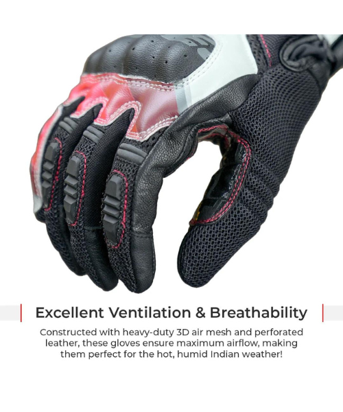 Viaterra Holeshot Pro Semi Gauntlet Hybrid Riding Gloves - Black Grey