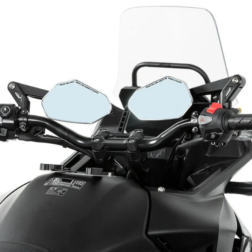 Moto Arch Universal Carbon Fiber CNC Aluminium Alloy Adjustable Rear View Mirror - White Glass