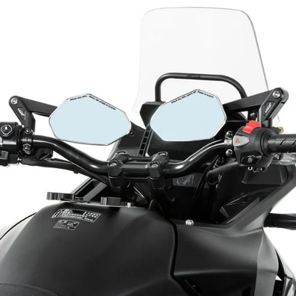 Moto Arch Universal Carbon Fiber CNC Aluminium Alloy Adjustable Rear View Mirror - White Glass