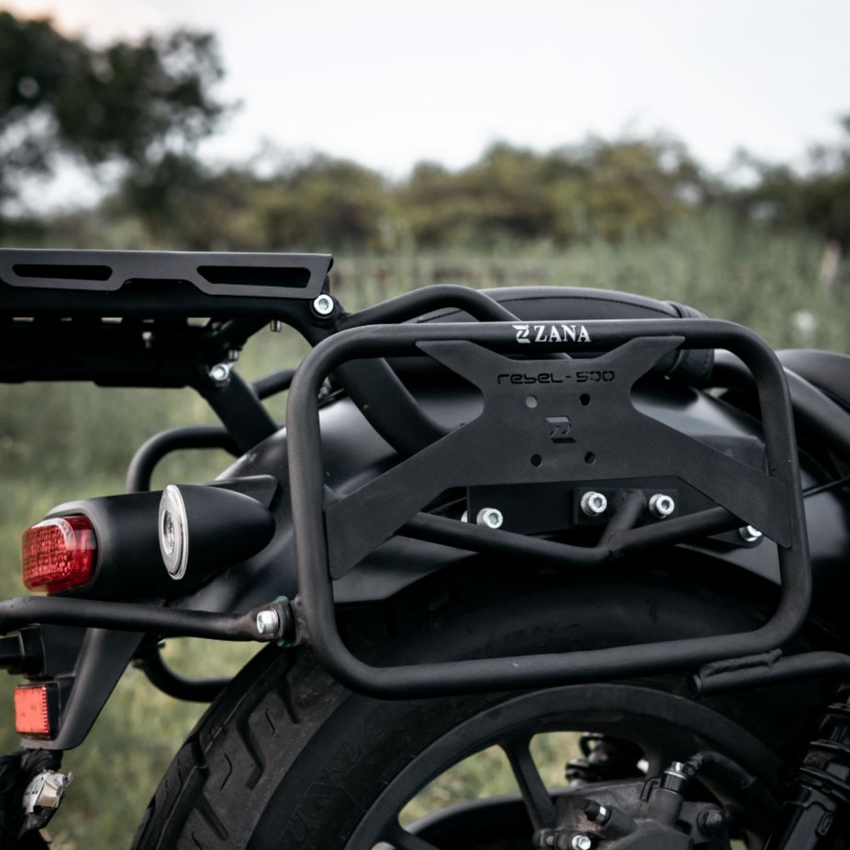Zana Honda Rebel 500 Roadster Saddle Stay with Jerry Can Mount - Black - ZI-8626 - Zana