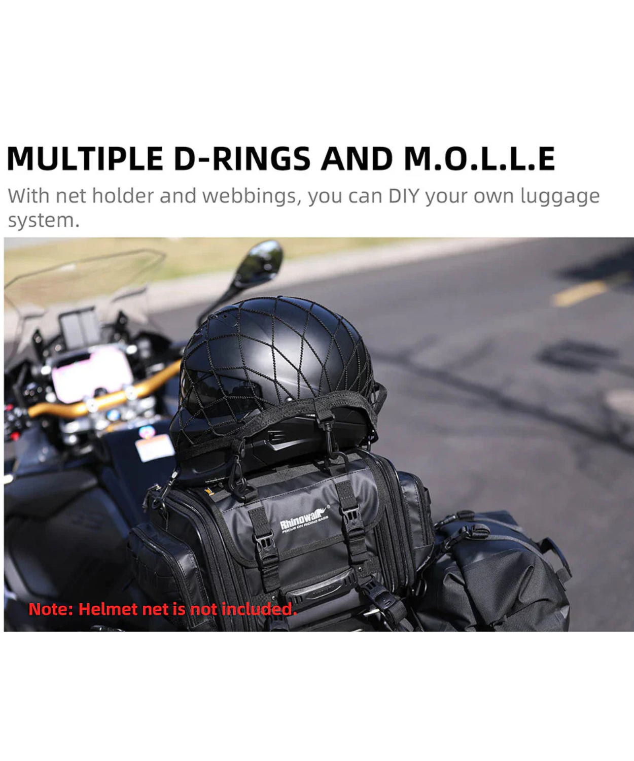 Rhinowalk Deluxe Cruiser Tail Bag 26L - Black - MT4026