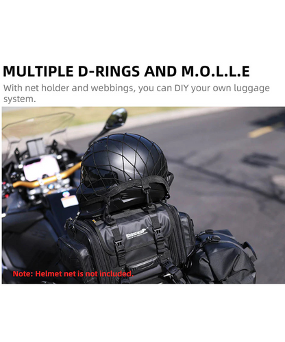 Rhinowalk Deluxe Cruiser Tail Bag 26L - Black - MT4026