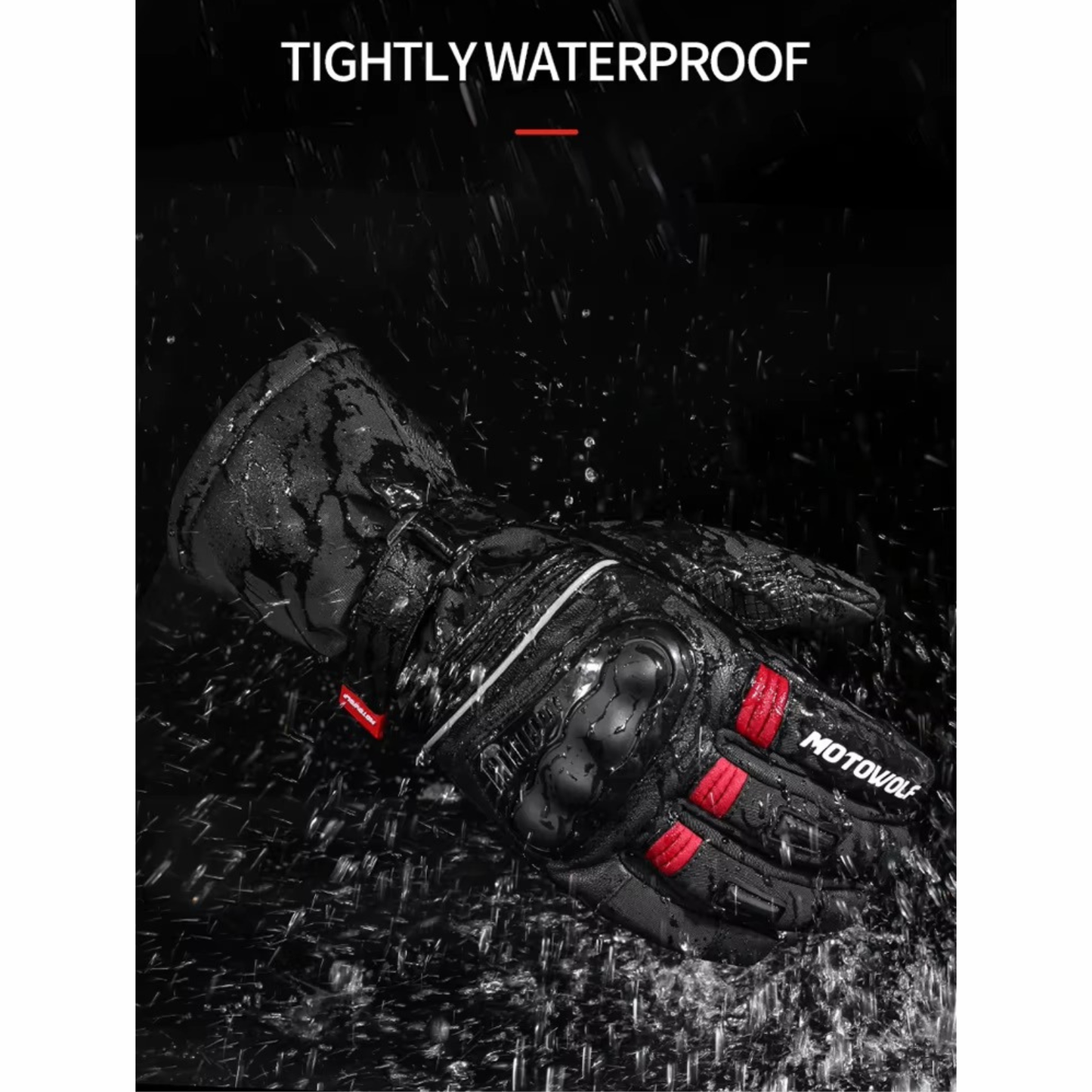 Motowolf Winter Motorcycle Gloves - MDL0318 - Black Red