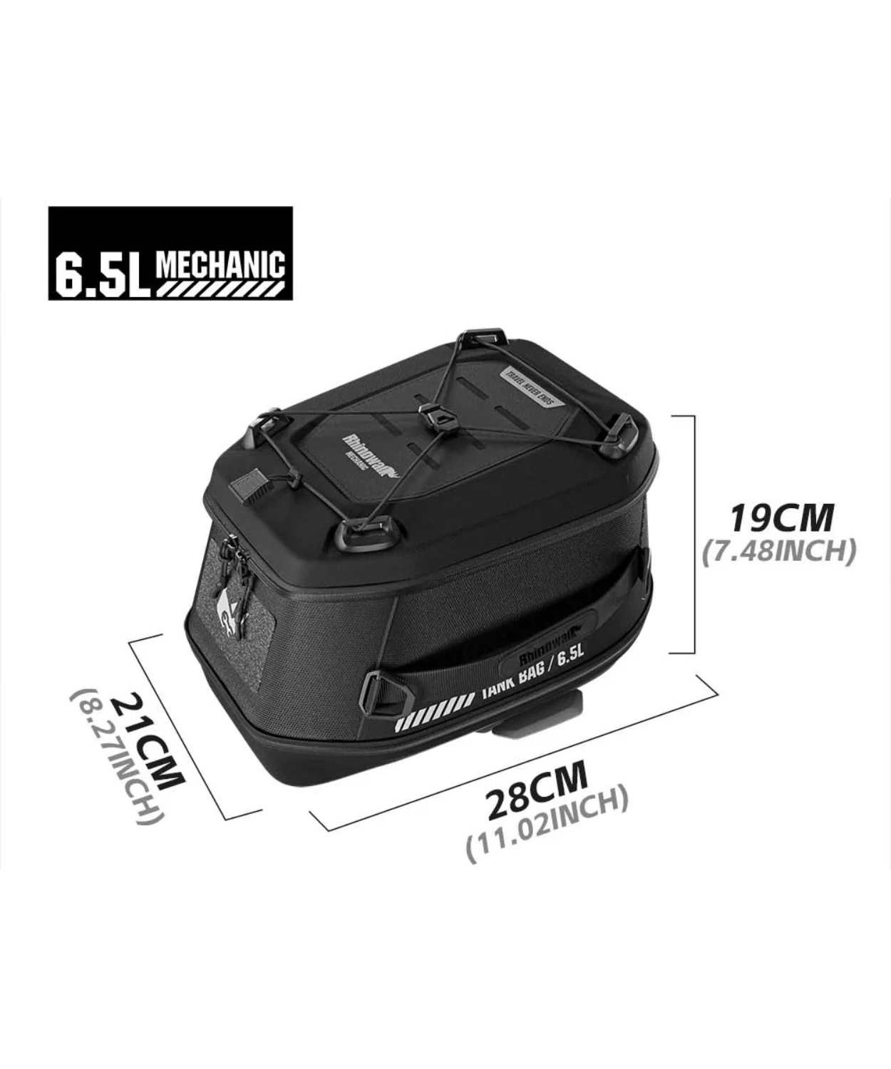 Rhinowalk Mechanic Series X Magnetic Tanklock Bag 5.6L - Black - MJX2011BK (Tanklock Ring Sold Separately)