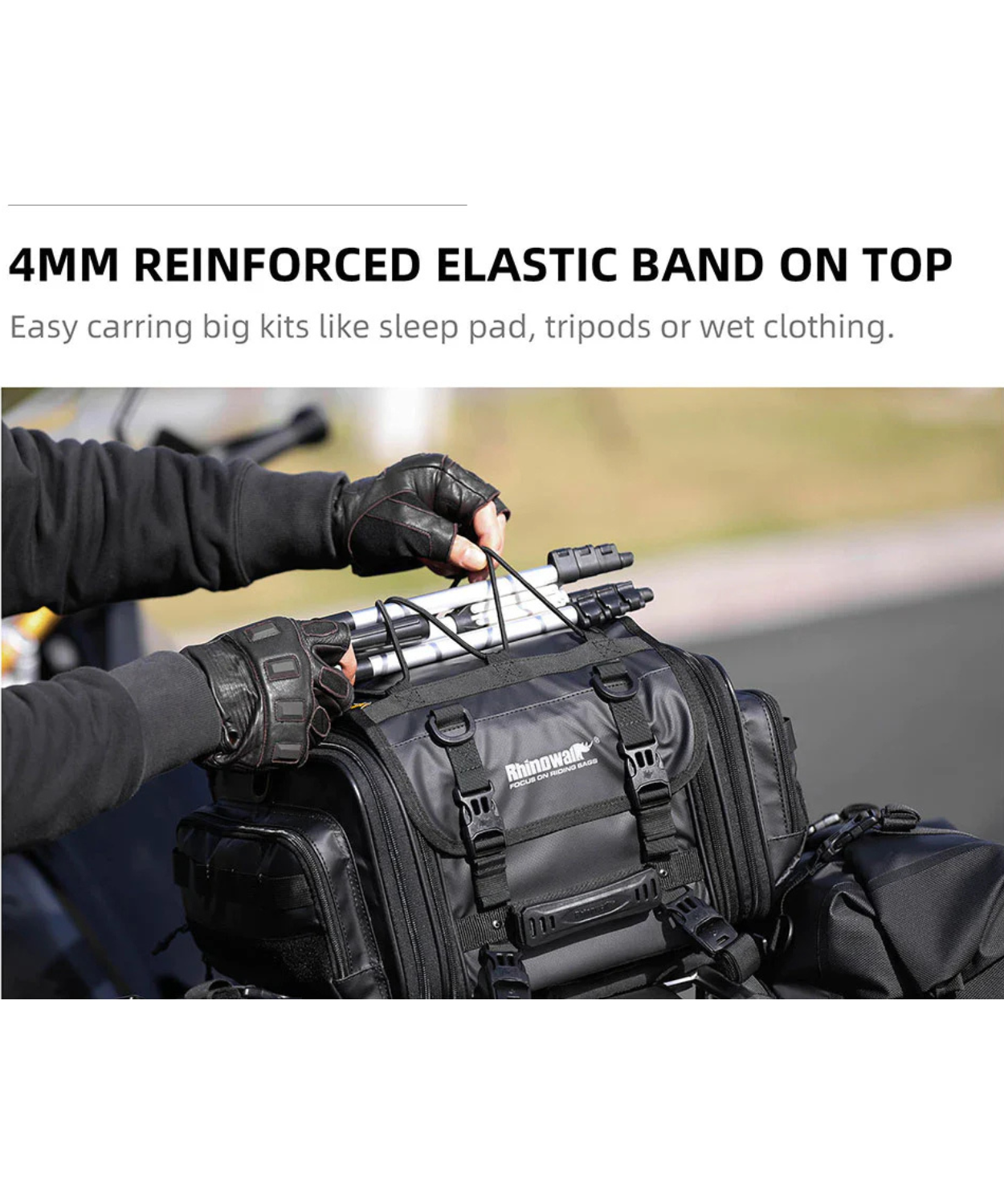 Rhinowalk Deluxe Cruiser Tail Bag 26L - Black - MT4026
