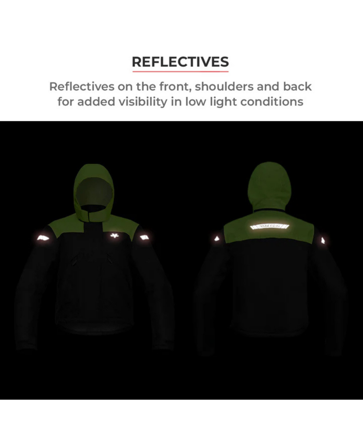 Viaterra P300 Motorcycle Rain Jacket - Black Green - Viaterra