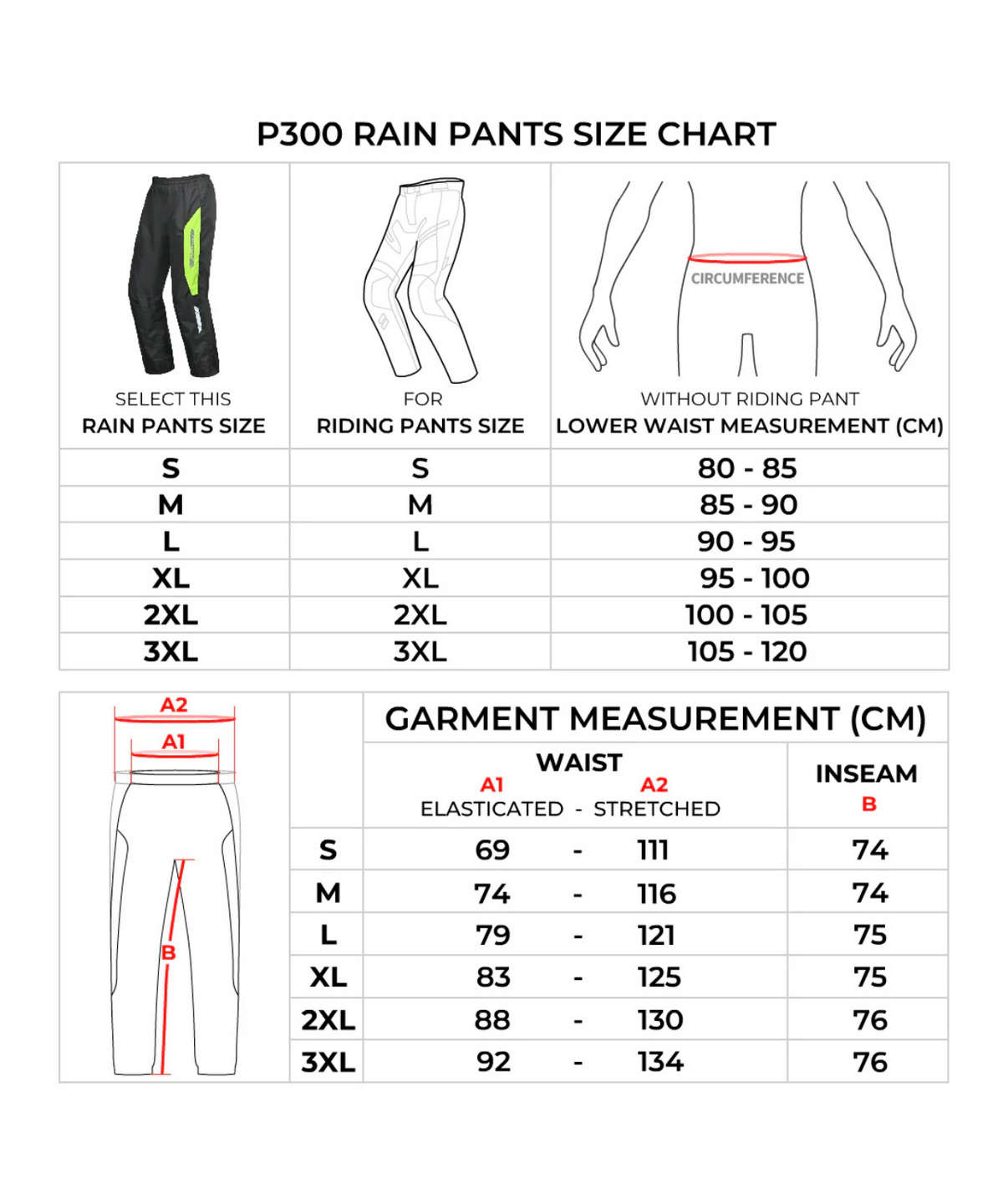 Viaterra P300 Motorcycle Rain Pant - Black Green - Viaterra