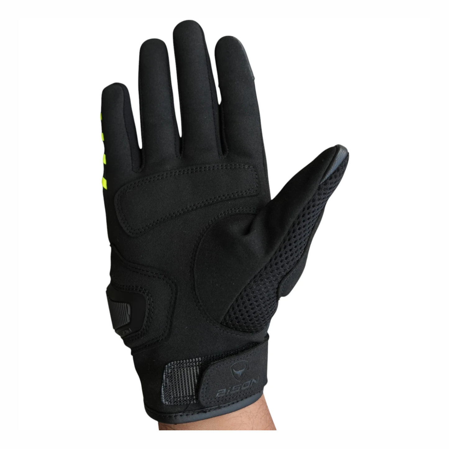 Bison ProGear Raptor Riding Gloves - Black Neon
