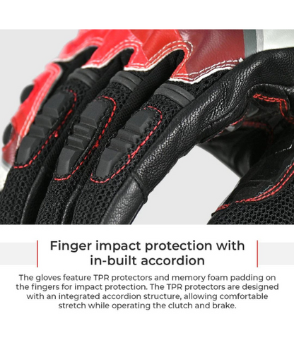 Viaterra Holeshot Pro Semi Gauntlet Hybrid Riding Gloves - Black Yellow