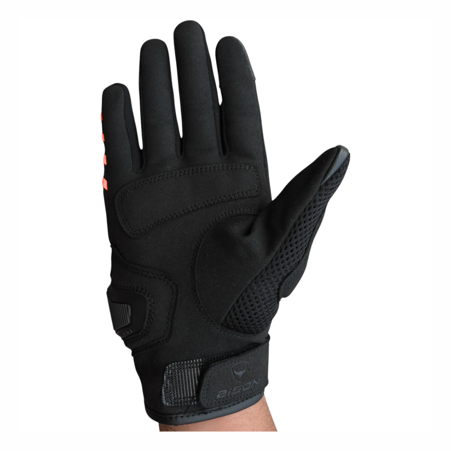 Bison ProGear Raptor Riding Gloves - Black Red