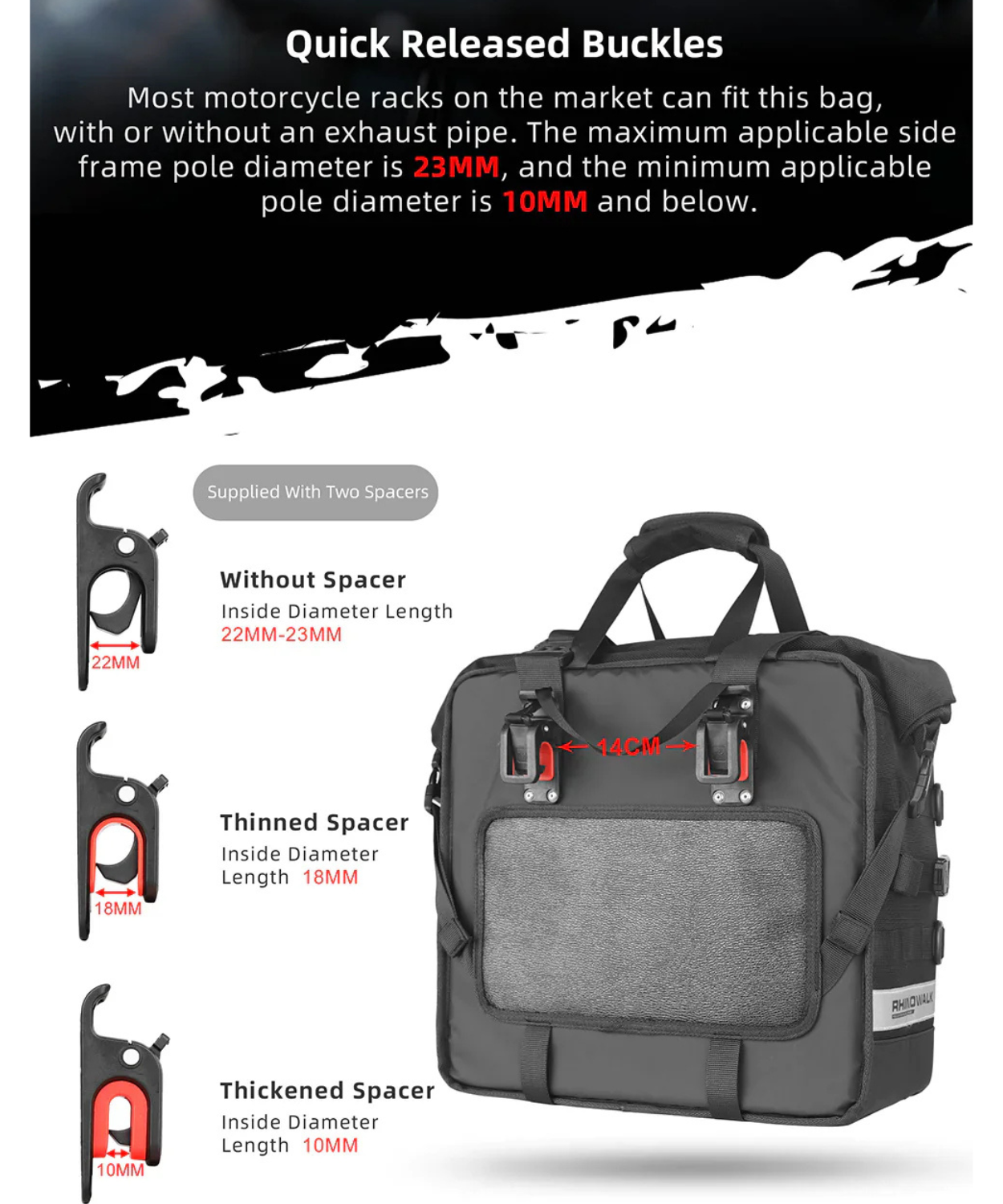 Rhinowalk 25L Saddle Bag - MTR2050