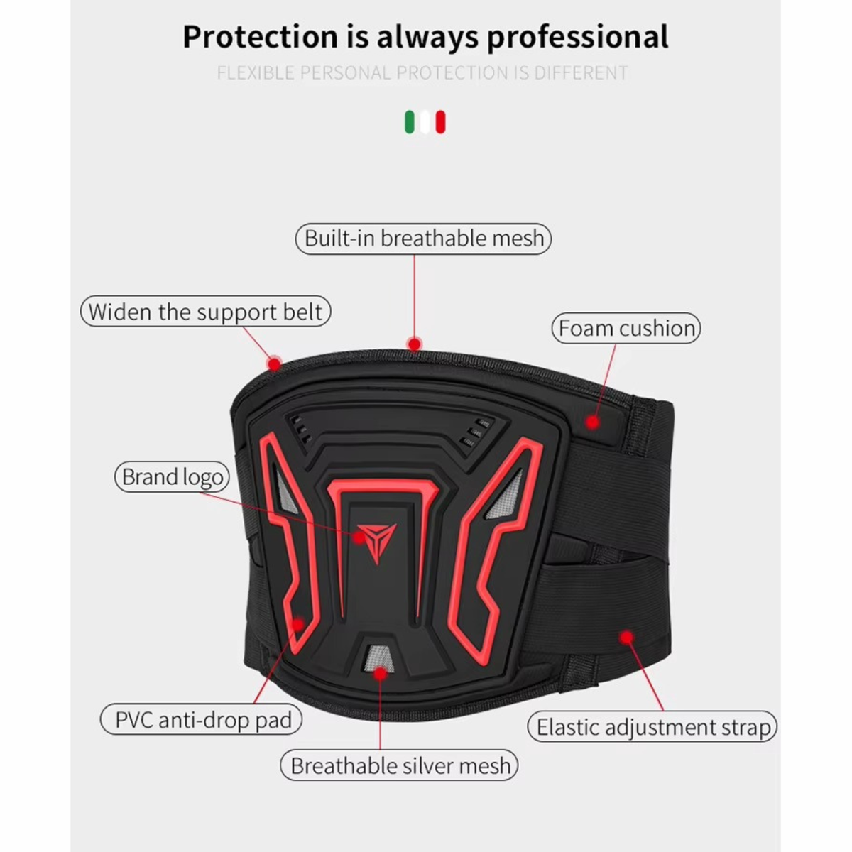 Motowolf Riding Waist Protector - MDL1028 - Red - Motowolf