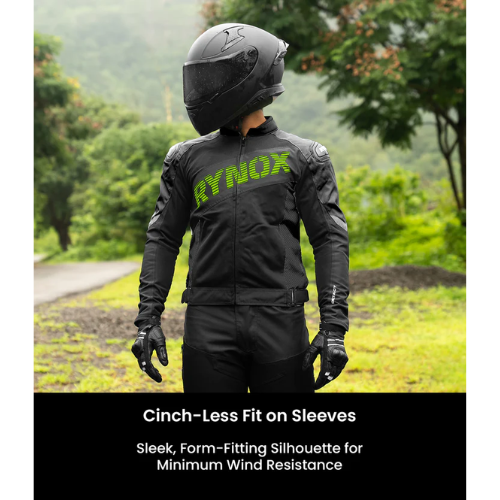 Rynox Delta GT Motorcycle Riding Jacket - Black Hi-Viz Green