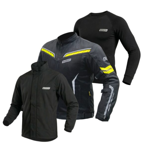 Bison ProGear Clavis Riding Jacket - Black Neon