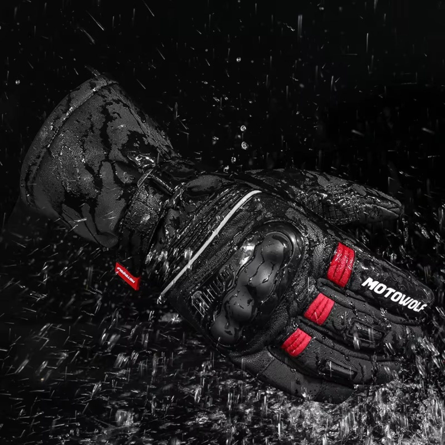 Motowolf Winter Motorcycle Gloves - MDL0318 - Black Red