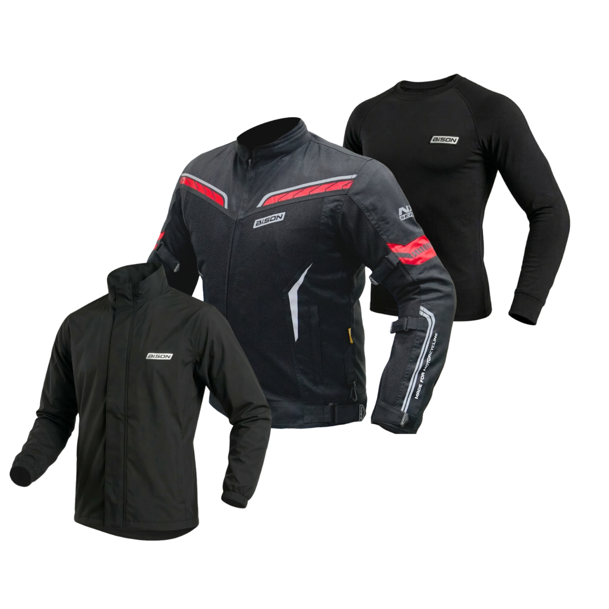 Bison ProGear Clavis Riding Jacket - Black Red