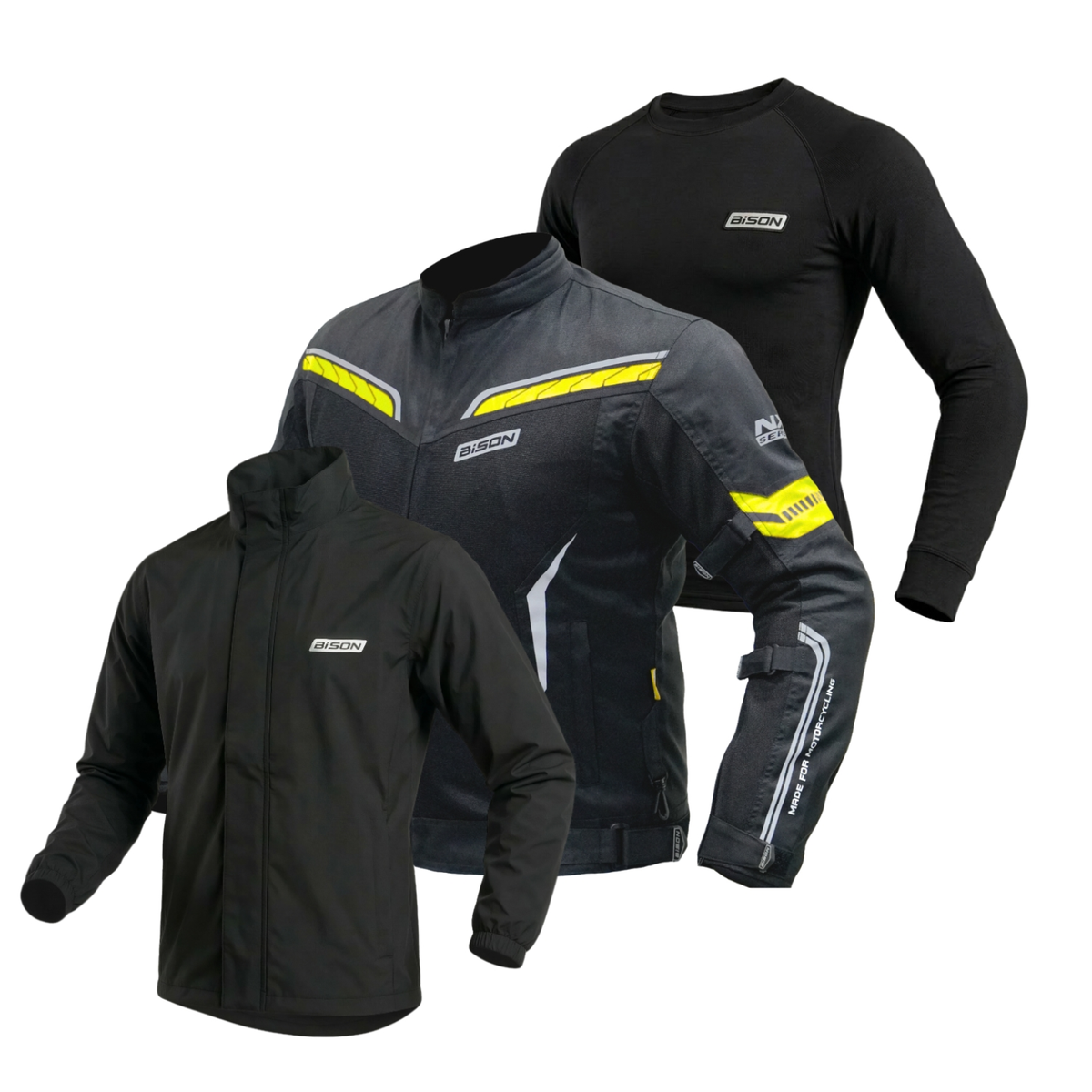 Bison ProGear Clavis Riding Jacket - Black Neon