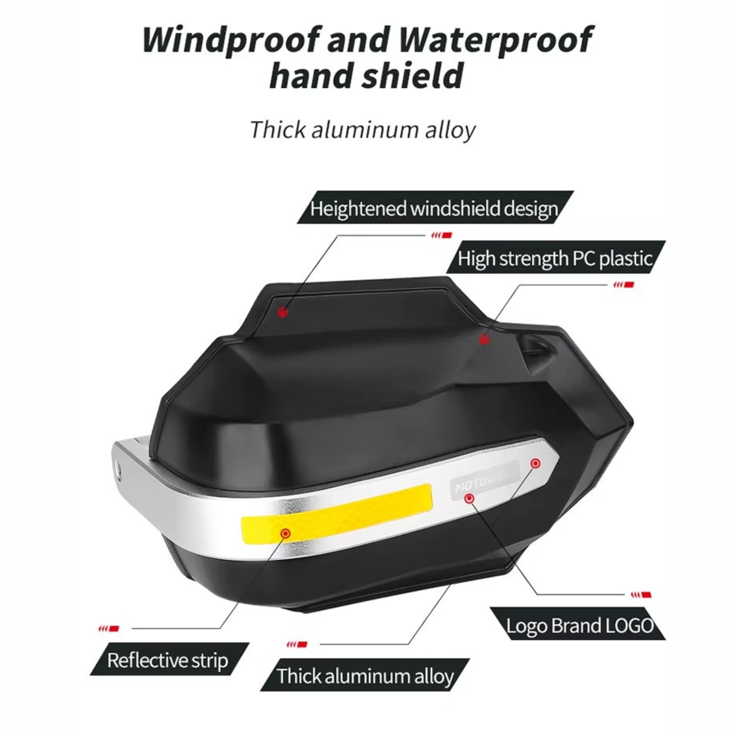 Motowolf Motorcycle Hand Guard - MDL3704