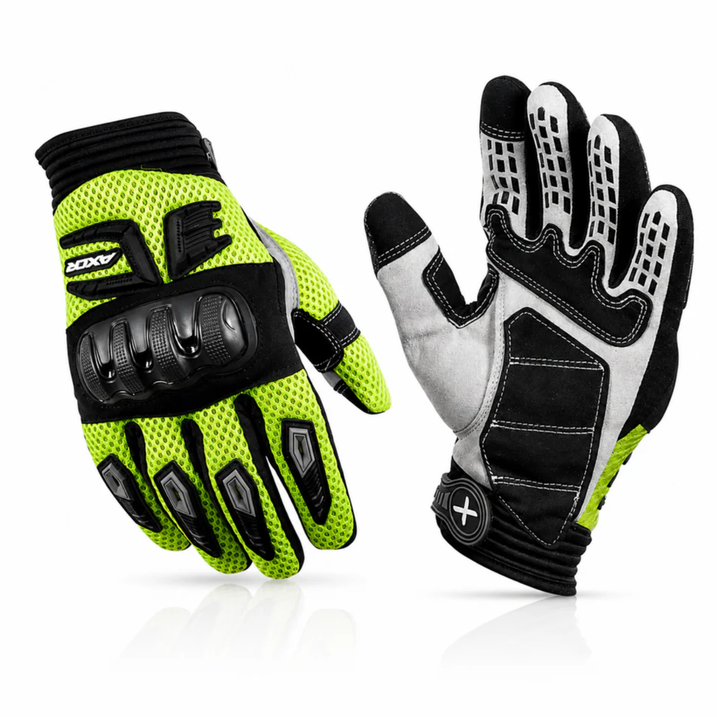 Axor Airstream Riding Gloves - Black Neon Green