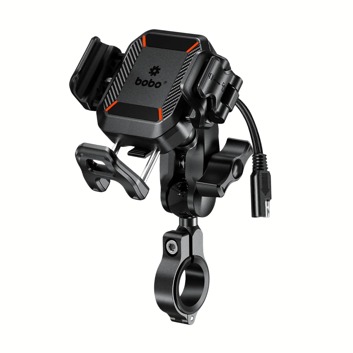 BOBO BM23H Pro Handlebar Mount Anti-Vibration and Anti-Theft with 15W Wireless / 36W USB-C Charger. - BOBO
