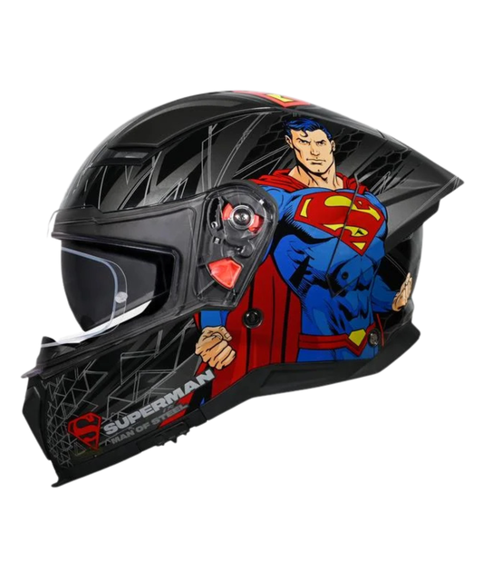 Studds Helios Superman Edition Graphics Helmet - Gloss Grey Blue N1