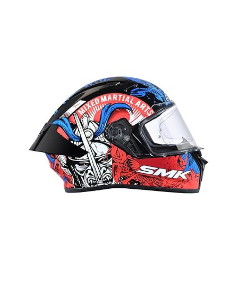 SMK Stellar Samurai Matt Black Grey Red Blue (MA253) Helmet - SMK