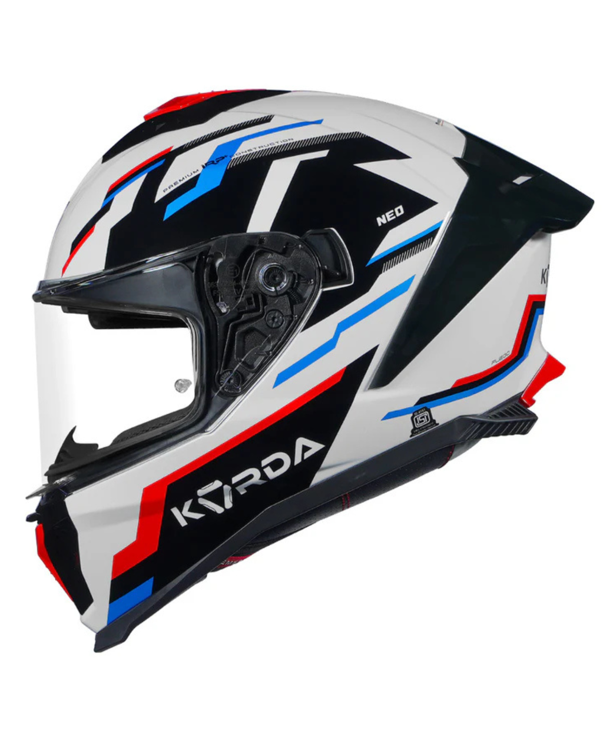 Korda Neo Fuego Helmet - Gloss White Red Blue - Korda