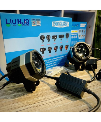 HJG 125 Dual Lens 120W White/Yellow Fog Light  (1 Year Warranty)