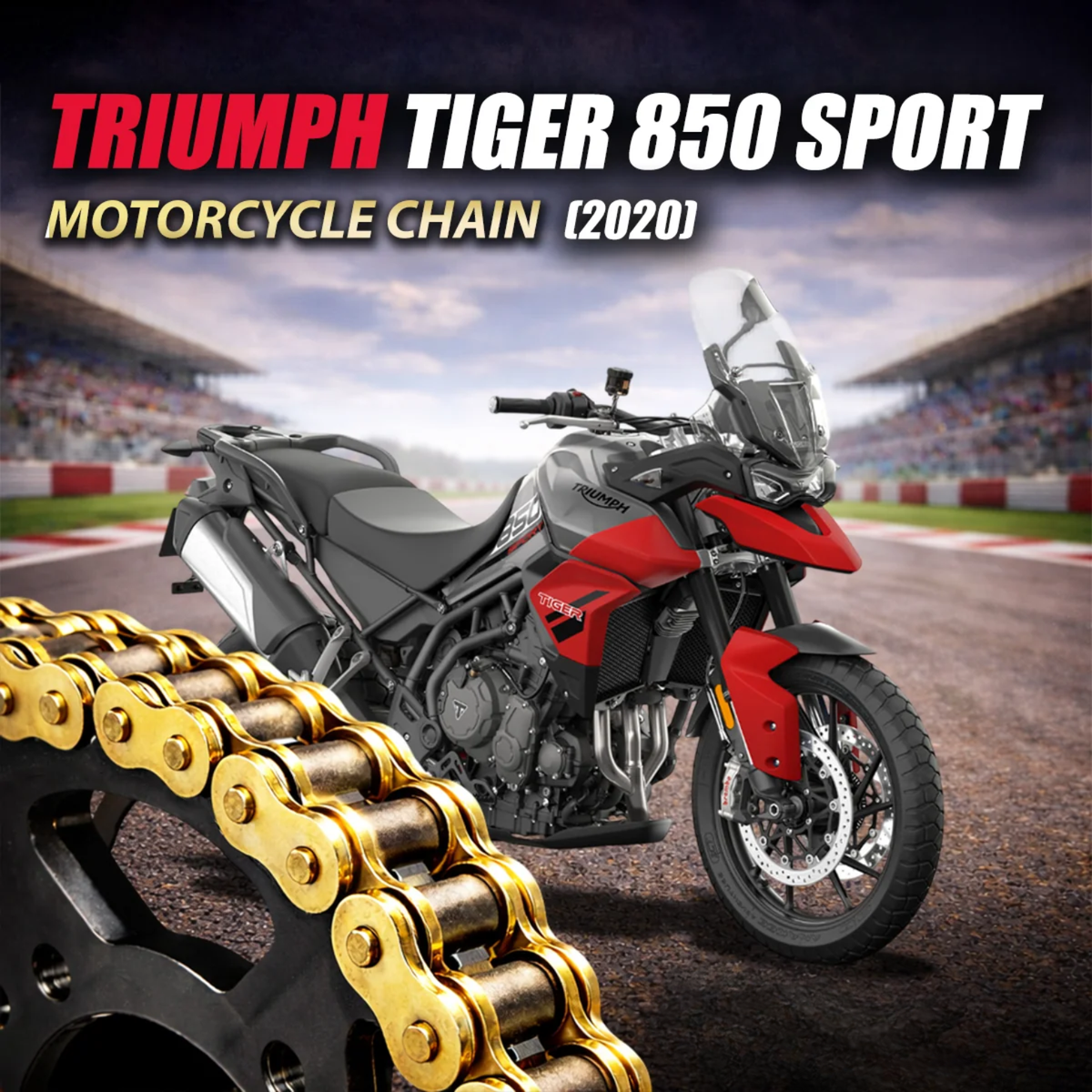 Crank1 Triumph Tiger 850 Sport (2020) 525 Pitch ZVM-X 122L Chain - Gold - Crank 1